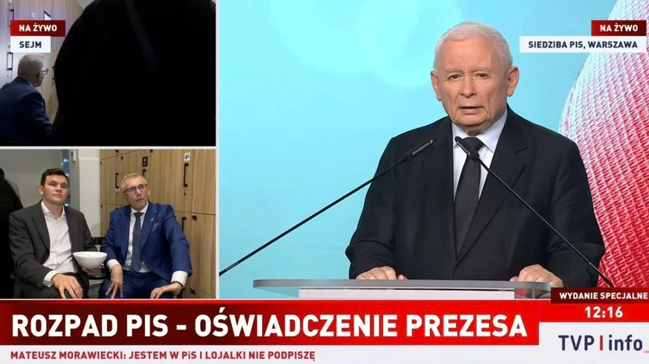 Miniatura: Tak TVP Info pokazało konferencję prezesa...